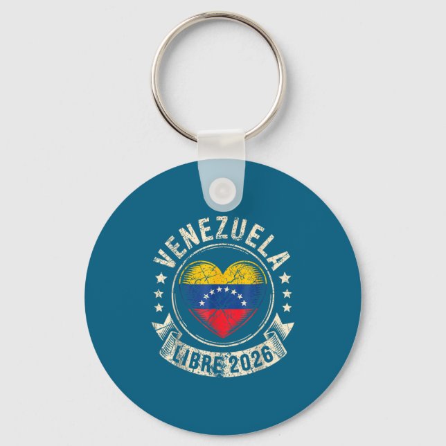 Chaveiro Venezuela Libre 2026 Venezuela Heart Flag  (Frente)