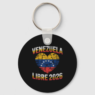 Chaveiro Venezuela Livre 2026 Bandeira do Coração da Venezu