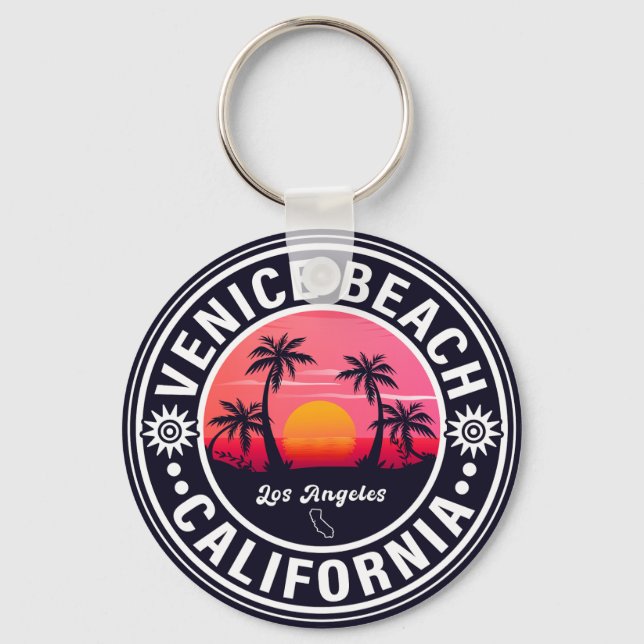 Chaveiro Venice Beach California Retro Sunset Souvenirs 60s (Frente)
