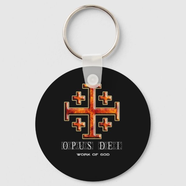 Chaveiro Ver 3 - Jerusalém Cross - Opus Dei - Black Back (Frente)