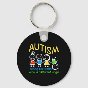 Chaveiro Ver O Mundo Num Ângulo Diferente De Autismo