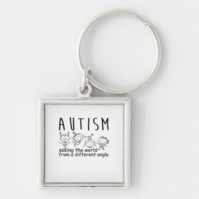 Chaveiro Ver O Mundo Num Ângulo Diferente De Autismo (Frente)