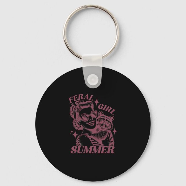 Chaveiro Verão da Menina Feral Panda Lixo Fofa Mapache Verã (Frente)