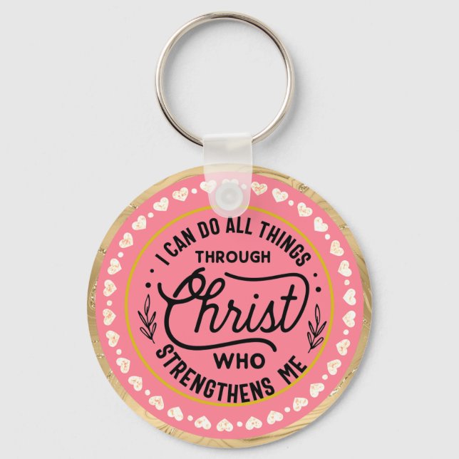 Chaveiro Verdadeiramente posso fazer tudo através do Cristo (Frente)