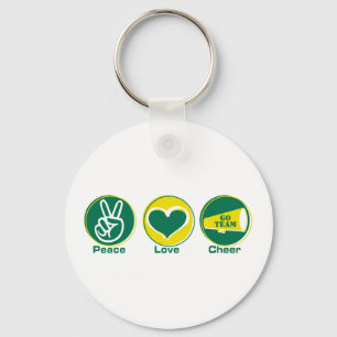 Chaveiro Verde/amarelo do elogio do amor da paz