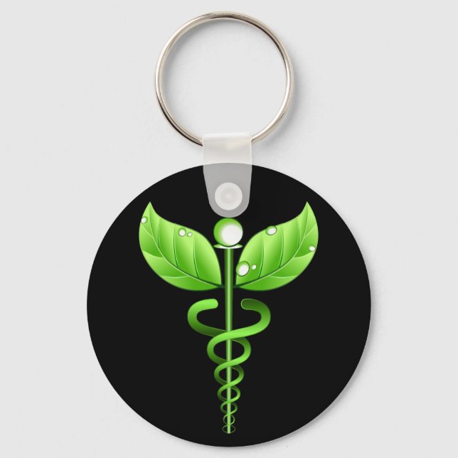 Chaveiro Verde Caduco Medicina Alternativo Preto (Frente)