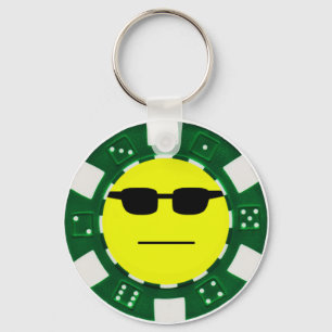 Chaveiro verde do pokerface