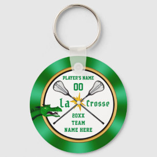 Chaveiro verde e branco personalizado do Lacrosse