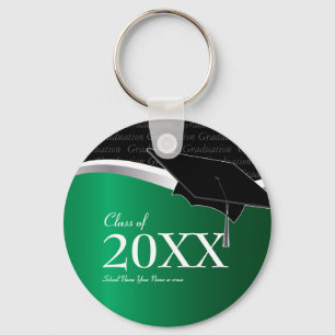 Chaveiro verde e preto customizável da graduaçã