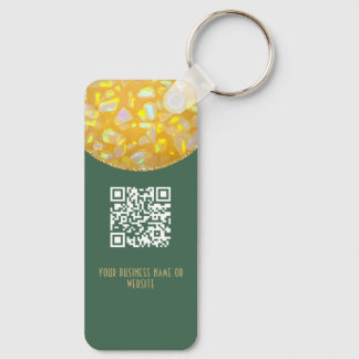 Chaveiro Verde | Elegante Código QR de Brilho Falso Tecla N