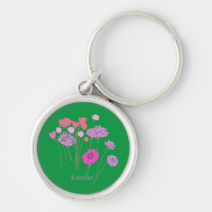 Chaveiro Verde Floral Moderno bonito