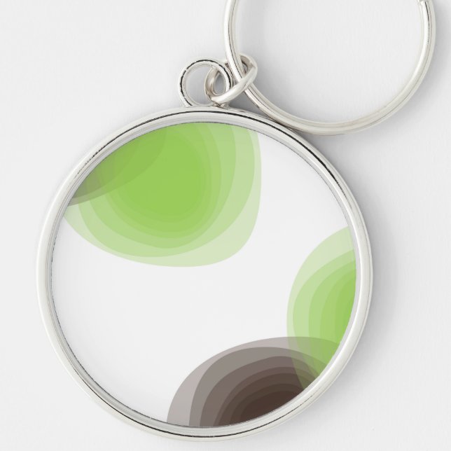 Chaveiro Verde, moderno, simples, abstrato gráfico de flore (Frente)