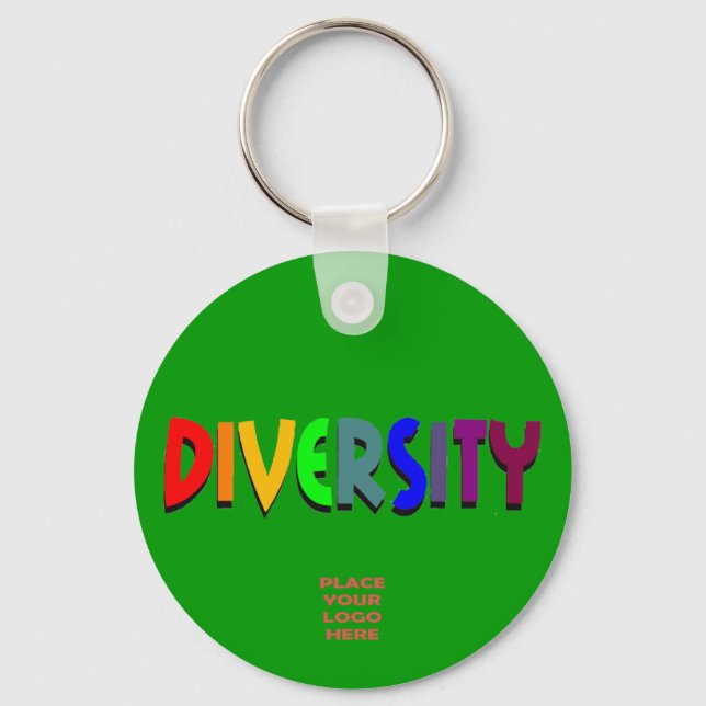 Chaveiro Verde Personalizado de Diversidade (Frente)