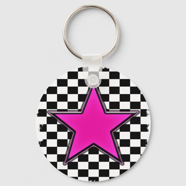 Chaveiro Verificadores de Estrelas Rosa Emo (Frente)