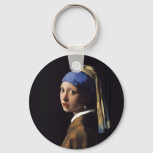Chaveiro Vermeer Girl Pearl Enarrando pintura de arte