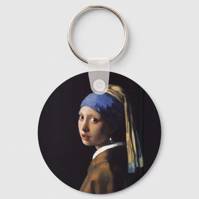 Chaveiro Vermeer Girl Pearl Enarrando pintura de arte (Frente)