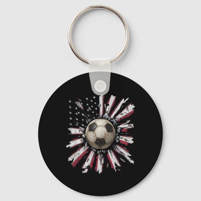Chaveiro Vermelho-branco-azul Futebol Ll Explosão Grunge Es (Frente)