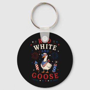 Chaveiro Vermelho Branco e Ganso 4 de Julho