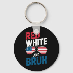 Chaveiro Vermelho Branco E Irmão Patriótico Bandeira Dos EU