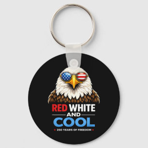 Chaveiro Vermelho Branco e Legal Águia Patriótica EUA 250 H