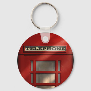 Chaveiro vermelho britânico da caixa de telefone