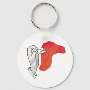 Chaveiro Vermelho Camelo Silhueta Mão