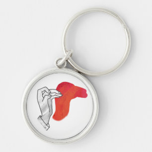 Chaveiro Vermelho Camelo Silhueta Mão