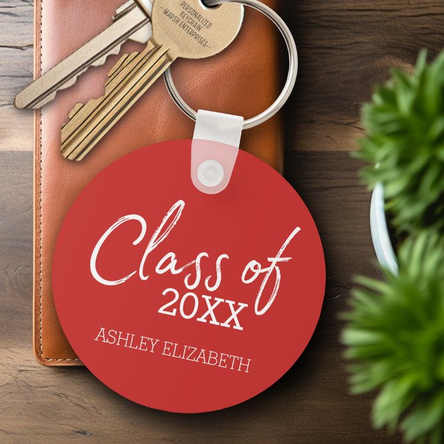 Chaveiro Vermelho - Classe ADD Festa de formatura ANUAL (Personalized Keychain - Graduation Party Favor)