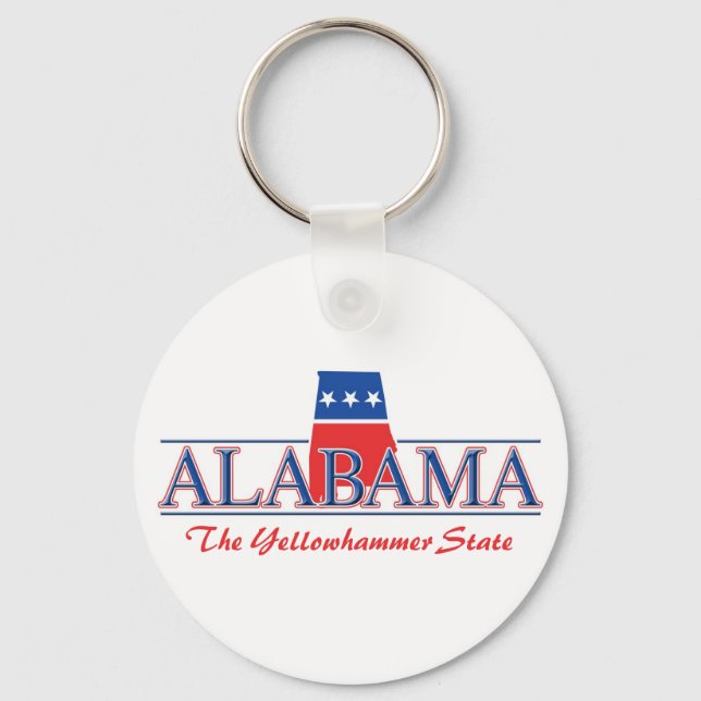 Chaveiro Vermelho e Azul do Alabama (Frente)