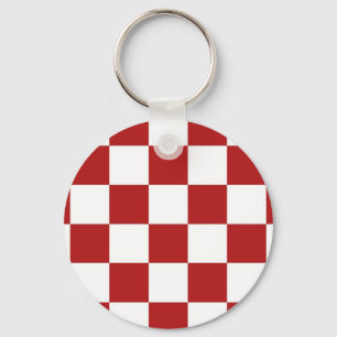 Chaveiro Vermelho e branco Checkered