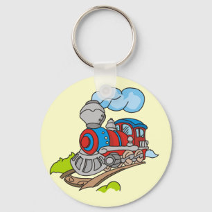 Chaveiro Vermelho e camiseta e presentes azuis do trem