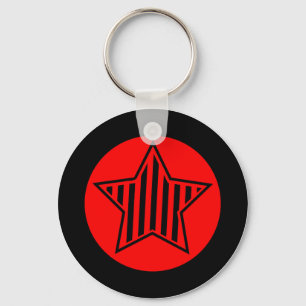 Chaveiro vermelho e preto da estrela