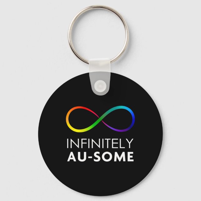 Chaveiro Vermelho Em Vez De Autismo - Infinitamente Au-some (Frente)