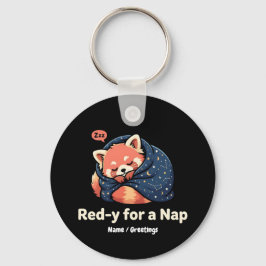 Chaveiro Vermelho Pronto Para Um Cochilo Panda Vermelho Kaw