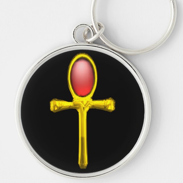 Chaveiro VERMELHO TALISMAN,DOURADO ANKH Eternal Life Symbol (Frente)