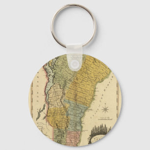 Chaveiro Vermont, Da Pesquisa Real - Mapa Do Vintage 1814