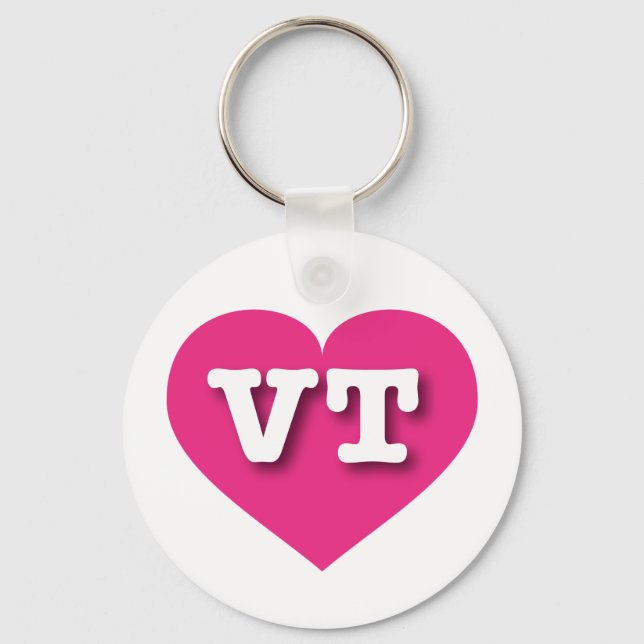 Chaveiro Vermont Hot Pink Heart - Eu amo VT (Frente)