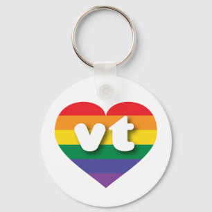 Chaveiro Vermont orgulho gay arco-íris coração mini amor