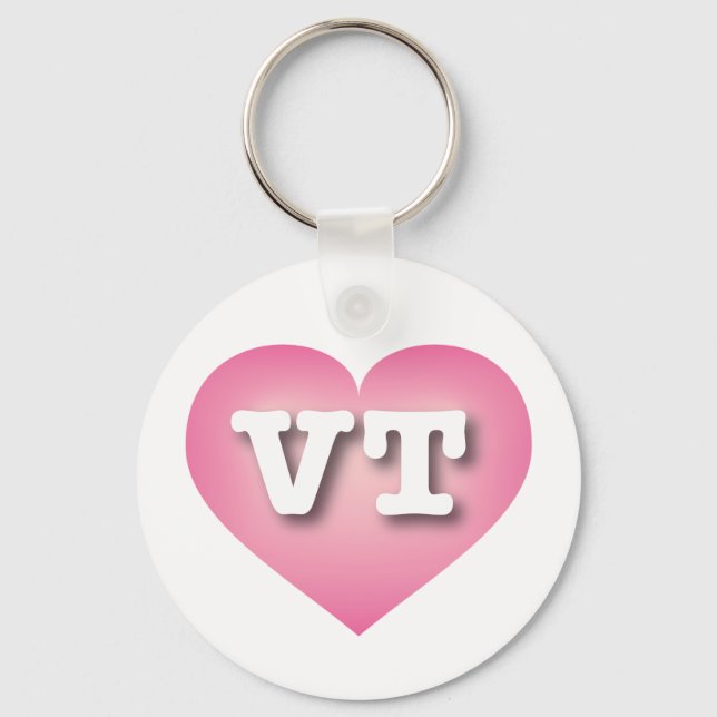Chaveiro Vermont Pink Fade Heart - Eu adoro VT (Frente)