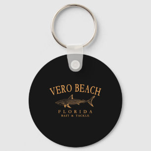 Chaveiro Vero Beach Florida Shark Retro Arch Orange Lette