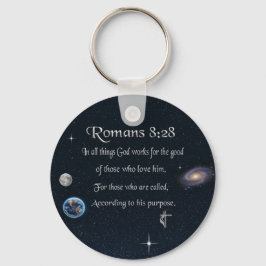 Chaveiro versículo bíblico cristão Romanos 8:28