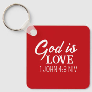 Chaveiro Versículo da Bíblia Amor de Deus Fé Cristã Vermelh
