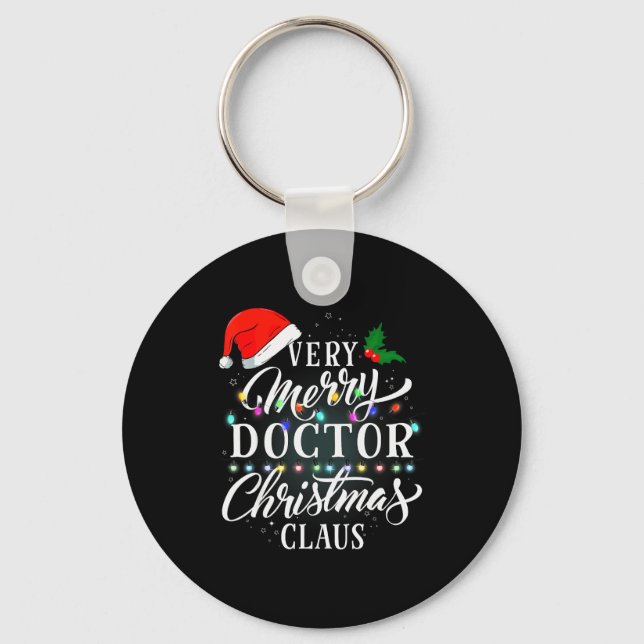 Chaveiro Very Merry Doctor Christmas Claus Pajamas  (Frente)