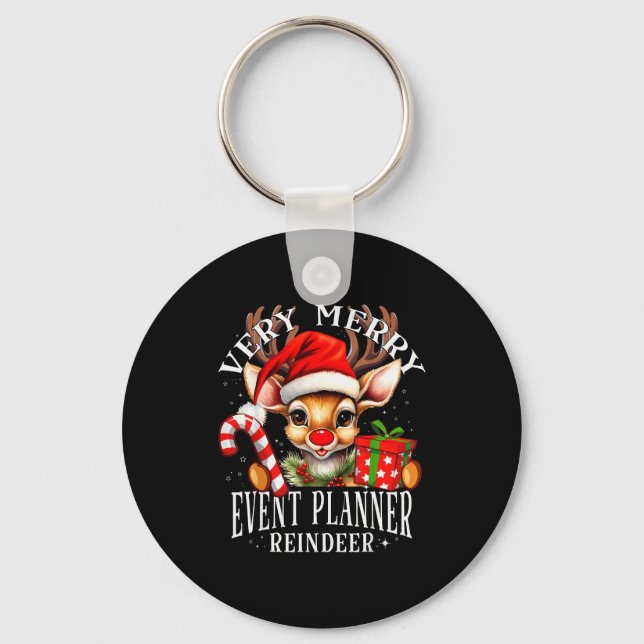 Chaveiro Very Merry Event Planner Reindeer Matching Christm (Frente)