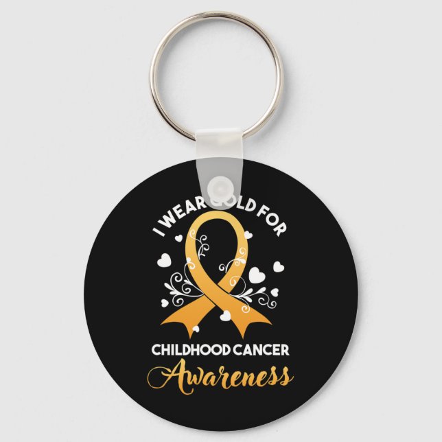 Chaveiro Veste Dourada do Mês de Sensibilização do Cancer I (Frente)