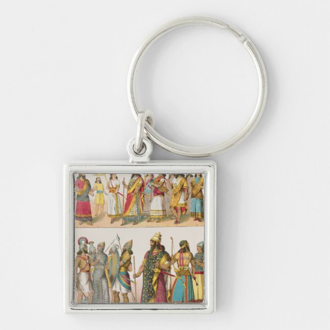 Chaveiro Vestido Assyrian, de "do der Voelker Trachten", (Frente)