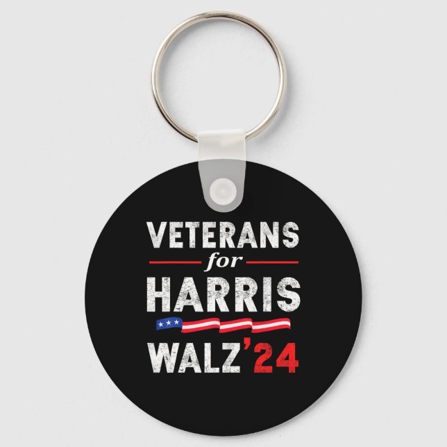 Chaveiro Veteranos Para Harris Waltz 2024 Votação Azul (Frente)