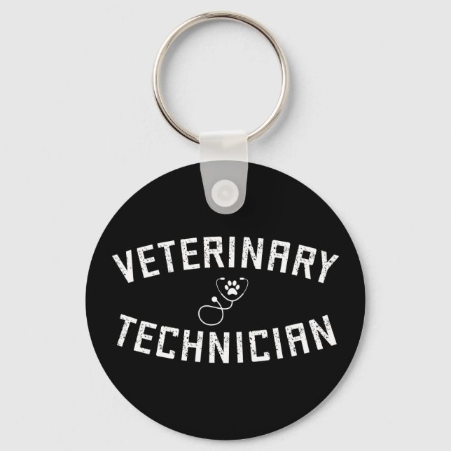 Chaveiro Veterinary Technician | Vet Tech Paw  Stethoscope (Frente)
