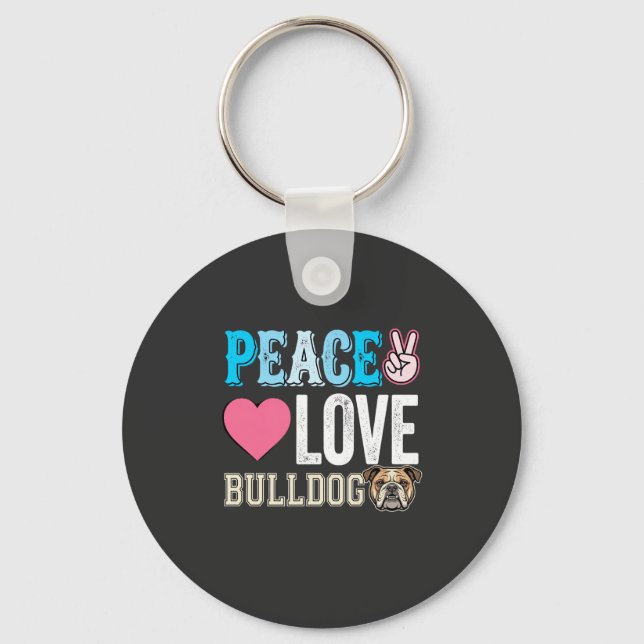 Chaveiro Vetor Bulldog Paz Amor (Frente)
