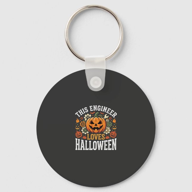 Chaveiro Vetor de Abóbora de Engenheiro de Halloween (Frente)